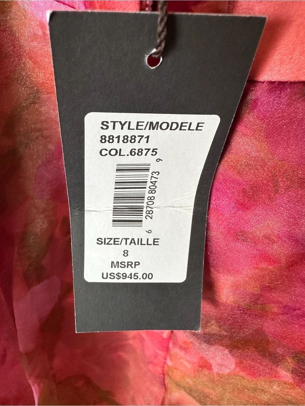 Theia Fahreta Floral Strapless Gown Size 8 NEW with tag - Picture 11 of 12